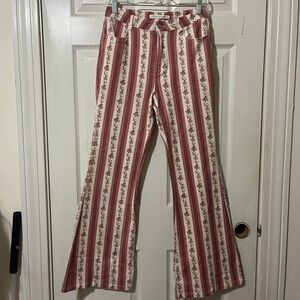 Altar'd State Pink and Cream Floral Pants